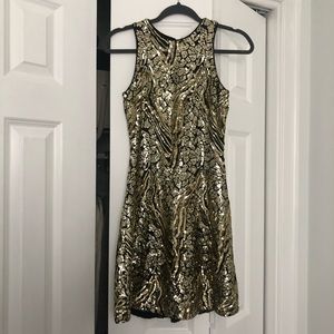 Black and Gold Sequin Dress